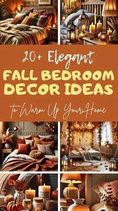 the cover of 40 elegant fall bedroom decor ideas