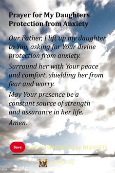 Prayer for My Daughters Protection from Anxiety Prayer For Daughter, Prayers For My Daughter, Praying For Your Children, Psalm 91 11, Prayer For My Children, Morning Quotes For Friends