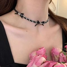 Y2K Goth Butterfly Bowknot Heart Choker Necklace Women Egirl Kpop Aesthetic Vintage Cute Charms Grunge Jewelry, Heart Choker Necklace, Y2k Accessories, Collar Chain, Heart Choker, Choker Style, Black Choker, Neck Chain, Choker Collar