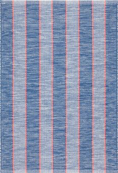 a blue and red striped rug