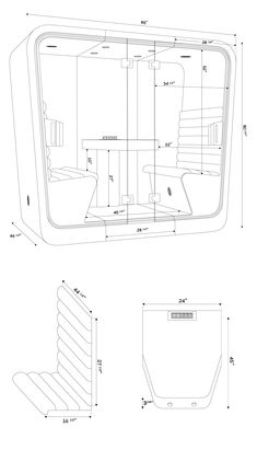 a drawing of the interior and side view of a bathtub, with measurements for each section