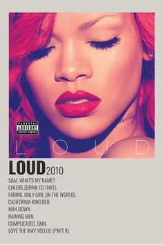 a woman with red hair and makeup on the cover of loud 2010 album, sould