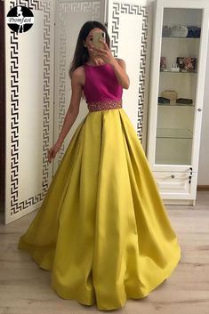 Stunning A Line Satin Yellow Beaded Sleeveless Long Prom Dresses PFP0614. This dress can be made with custom sizes and color. So cheap and so charming. #promdress #promdresslong #alinepromdress #longpromdress #partydress #eveningdress #formaldress #promgown #ballgown #satinpromdress #cheappromdress #eveninggown #longformaldress #longpartydress #promgown #formalgown #custompromdress #promfast #yellowpromdress #eveninglongdress #cheappromgown #promdress2020 #sleevelesspromdress Cocktails Dresses, Umbrella Dress, Breezy Outfit, Lehnga Dress, Long Gown Dress, Indian Gowns Dresses, Party Kleidung, Indian Gowns