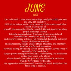 a poem written in orange and yellow on a red background with the words june 21st