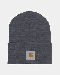 Color: Dark Grey Heather - The Acrylic Watch Hat is one of Carhartt WIP’s staple pieces, created in a warm acrylic fabric with a stretchy rib knit that ensures comfort and a fit suitable for everyone. Features a woven Carhartt WIP label on the front. One size. _* 100% Acrylic, 9 gauge, height: 23.5 cm / 9.1 inch, stretchable rib-knit fabric, soft handfeel, square label Trench Vest, Sweater Socks, Grey Hat, School Accessories, Acrylic Fabric, Herschel Heritage Backpack, Carhartt Wip, Staple Pieces, Hat Hairstyles