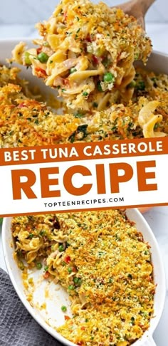 the best tuna casserole recipe in a white dish