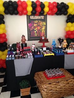 a birthday party with balloons and decorations