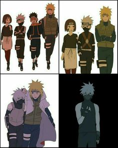 four different images of people in anime outfits