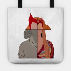 a tote bag with an image of a woman's face in four squares