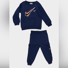 Size 12 Month New With Tags. So Cute And Cozy. Thick Material Nike Blue Outfit, Boys Nike Outfits, Nike Sets, Boys Nike Shorts, Nike Set, Nike Tracksuit, Nike Sweats, Nike Fit, Joggers Outfit