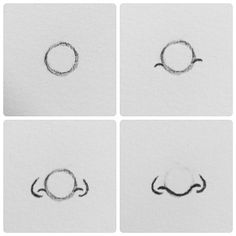 four different images of the same object in black and white, each with a circle drawn on it