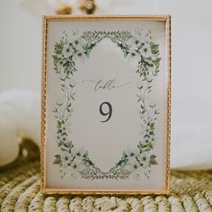 Sage Garden Table Number Card Reception Decor Editable Template Garden Table Numbers, 5 Year Anniversary Party, Table Signs Wedding, Number Decor, Sage Garden, Table Number Card, Signing Table Wedding, 5 Year Anniversary, Classic Fonts