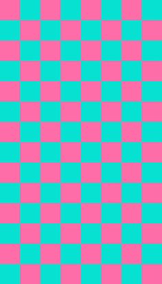 VISIT LINK TO BUY Turquoise and Pink Check Checkered Pattern Design Seamless Repeat Version of this Style as Print On Products Like Clothes, T-shirt, Dress, Skirt, Phone Cases, Mugs, Pillows, Home and Bedroom Decor, Bags, Sticker, Socks, and More products Checkerboard Phone Wallpaper, Funky Checkered Pattern, Colorful Checkered Wallpaper, Rainbow Checkered Wallpaper, Cute Patterns To Paint, Checkered Pattern Design, Stickers Wallpaper, Checker Wallpaper