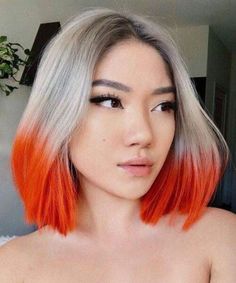 Cheveux Oranges, Hair Color Streaks, Hair Streaks, Hair Color Pastel, Hair Color Purple, Short Hair Color, Hair Dye Colors, Hair Inspiration Color, Orange Hair