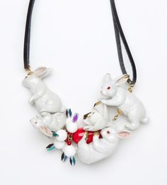 Bunny Necklace, Necklaces Handmade, Big Jewelry, Neck Deep, The Necklace, Porcelain Jewelry, A Necklace, Ceramic Jewelry, Contemporary Jewellery