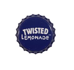 a blue bottle cap that says twisted lemonade