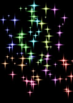 an image of colorful stars on black background