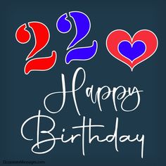 two hearts and the words happy birthday written in white on a black background with red, blue