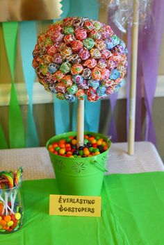 there is a candy tree on the table