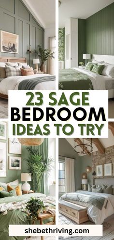 23 Sage Green Bedroom Ideas To Recreate This Year Bedroom Ideas With Sage Green Walls, Sage Green Bedroom Decorating Ideas, Bedroom In Sage Green, Sage Green And Wicker Bedroom, Green Taupe Bedroom, Bedding With Green Pillows, Bedroom Green Sage, Sage Green And Off White Bedroom, Green And Cream Bedding Ideas