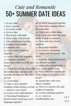 Romantic Things I Want To Experience List, Thing To Do With Your Boyfriend, Solo Date Ideas, First Date Ideas, Relationship Bucket List