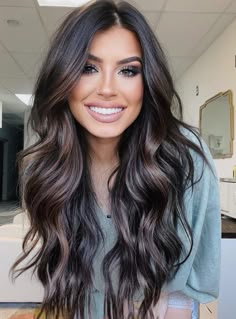 Brunette Ombre, Black Hair Balayage, Hair With Highlights, Brunette Balayage, Fall Hair Color For Brunettes