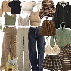 Earthy Cargo Pants Outfit, Earth Grunge Aesthetic Outfit, Soft Earthy Aesthetic Outfit, Charlie Spring Inspired Outfits, Earthy Asethic Clothes, Earthy Streetwear Outfits, Fashion Styles Types Aesthetic, Cottage Grunge Outfits, Cute Outfits Cottagecore