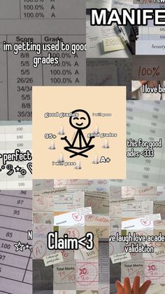 many different types of stickers with words and pictures on them that say manifit