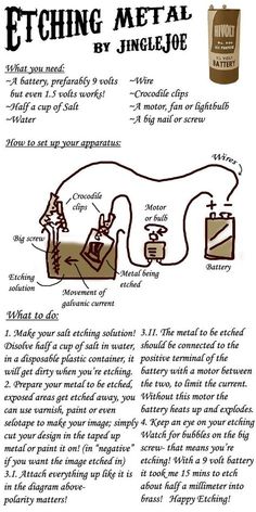 an info sheet describing how to use metal