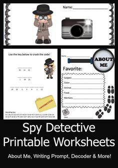 spy detective printable worksheets for kids