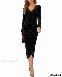 Olivia Mark - Long-Sleeved Formal Wear with Unconventional Charm Dress Elegant Long, Long Sleeve Evening Gowns, Long Formal Dress, Purple Midi Dress, Long Sleeve Dress Formal, Long Evening Gowns, Long Bodycon Dress, Vintage Maxi Dress, Dress Crafts