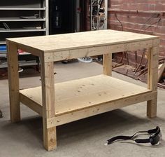 a table made out of wood and some tools