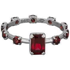 14k gold ring with garnets Weight: 1.4 g. Set with garnet, color - red emerald cut, aprx 0.80 ct. in total (6x4 mm) Clarity: Transparent with inclusions Surrounding stones - garnets, round cut, red color, transparent, 9 pieces x 0.08 - 0.72 ct total Granate Color, Red Gemstone Ring, Rings Luxury, Gold Flower Ring, Open Heart Necklace, Gold Heart Ring, Asscher Cut Diamond, Gold Cushions, Red Gemstones