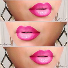 pink ombre lips Drag Make-up, Beauty Tricks, Lips Makeup, Hot Lips, Flaky Skin