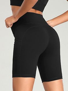 Sizing: True to size
Material composition: 12% Elastane/Spandex, 88% Nylon/Polyamide
Material: Polyester
Pattern: Self design
Season: Spring-Summer
Style: Sports
Weight: 150 g

Keep your bum looking its best and stay confident as you sweat in high-waisted bike shorts made from lightly compressive, figure-sculpting fabric with a side pocket.
 
Size Chart(inch)



Size
US
UK
Pants length
Waist


S
2-4
6-8
15
11


M
4-6
8-10
16
11


L
6-8
10-12
16
12


XL
10-12
14-16
17
12


2XL
12-14
16-18
17 Bike Shorts Women, Pocket Bike, Sports Shorts Women, Pleated Maxi Skirt, Sports Shorts, Cycling Shorts, Yoga Shorts, Inspiration Mode, Wide Waistband