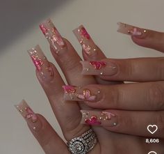 Pink Fairy Nails, Small Nails, Acrylic Toe Nails, Nails Salon, Classy Acrylic Nails, Dope Nail Designs, Acrylic Nails Coffin Pink, Long Square Acrylic Nails