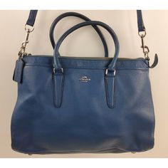 Coach Pebbled Leather Morgan Satchel Shoulder Handbag F35185 Purse Blue. Good, Pre-Owned Condition. Some Wear On One Corner. This Bag Comes With Its Dust Bag. Please See Photos For Detailed Condition. Bags Coach, Shoulder Handbag, Miss A, Kate Spade Top Handle Bag, Shoulder Handbags, Pebbled Leather, Coach Bags, Bags Handbags, Satchel