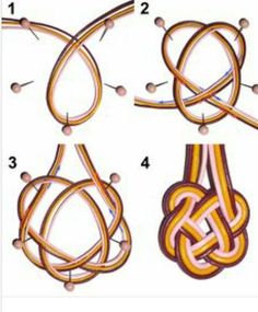 four different types of cords with numbers on each side and one in the middle, all connected together