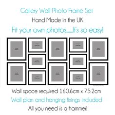 the gallery wall photo frame set has been made in the uk