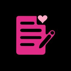 a pink checklist with a pen and heart on the black backgroung