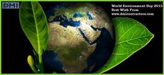 the earth is surrounded by green leaves on a black background with words world environment day 2013 best wish from www dm