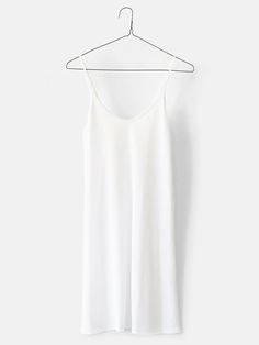 Skin Sexy Slip in White – Erica Tanov V Neckline, Pima Cotton, Peru, Slip Dress