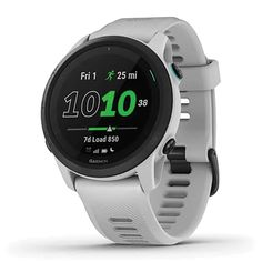 the garmin sport watch is shown in white