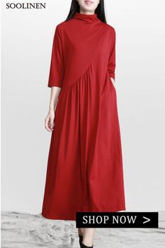 Beautiful Red Stand Cinched asymmetrical design Maxi Dresses Fall Outfit Bar, Maxi Dress Collection, Spring Maxi Dress, Red Dress Maxi, Streetwear Fashion Women, Dresses By Length