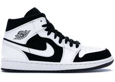 Buy and sell authentic Jordan shoes on StockX including the Jordan 1 Mid White Black and thousands of other sneakers with price data and release dates. Black And White Jordans, Jordan 1 Mid White, White Nike Shoes, Jordan Model, Jordan Shoes Girls, White Jordans, Black Shoes Men, Black Jordans, Jordan Shoes Retro