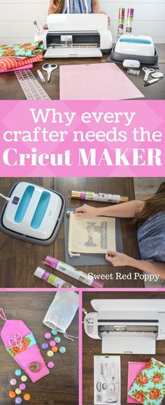 a girl is making crafts with cricut maker