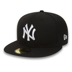 the new york yankees'black and white 59fifty fitted - back cap