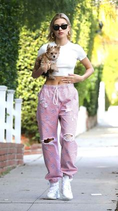 Pink Sweatpants, Outfit Look, Celebrity Outfits