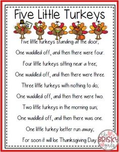 five little turkeys poem for thanksgiving