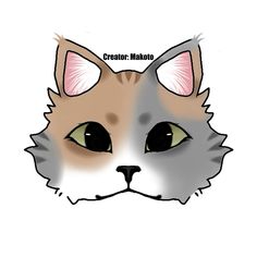 a drawing of a cat's face with the caption creator makoo